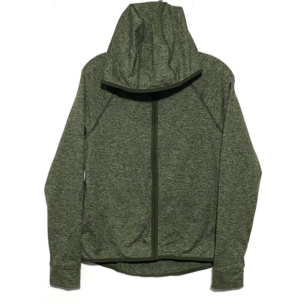 Victoria Secret Pink Cozy Green Zip Hoodie Sweatshirt M Athleisure Activewear